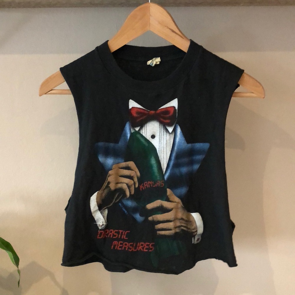 Vintage Kansas Tuxedo Crop Tank Top